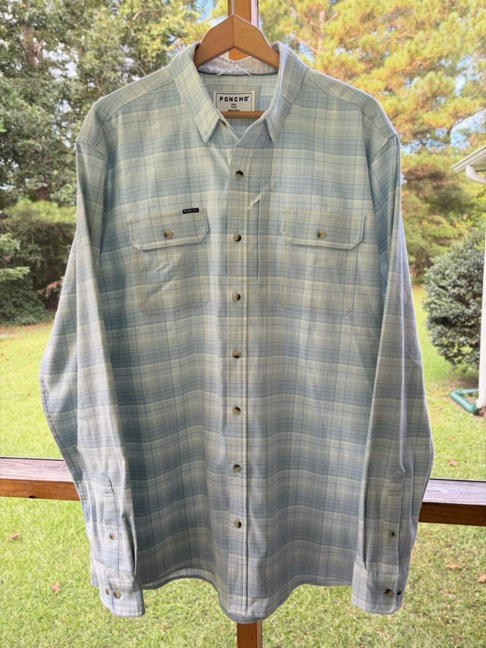 Poncho The Hilton Head Flannel Shirt Plaid Men's XXL Tall Fit